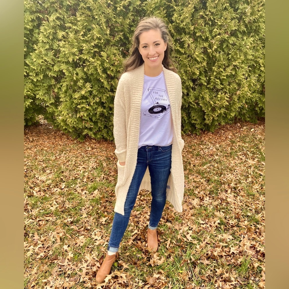 Popcorn duster cardigan